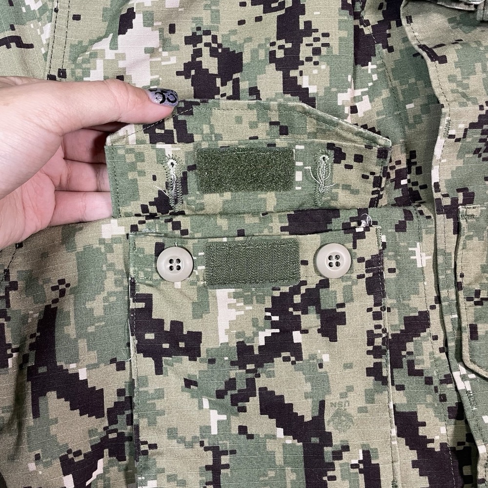 US Navy Nwu Type iii Green Digital Blouse Size Medium Long Ripstop - Picture 8 of 12